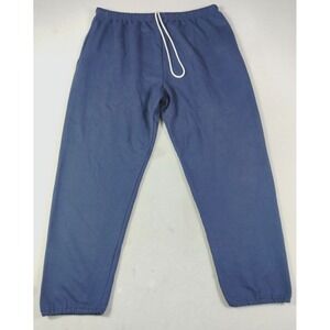 Vintage‎ Jerzees Jogger Pants Mens 2XL Blue Fleece Sweatpants Loungewear Blank